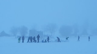 Schneesturm im Wintercamp