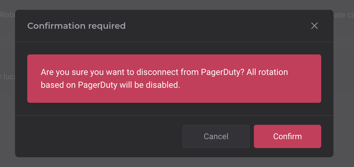 Confirm to disconnect