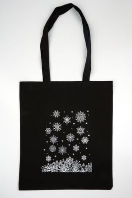 Шопер Сніжинки білі чорний