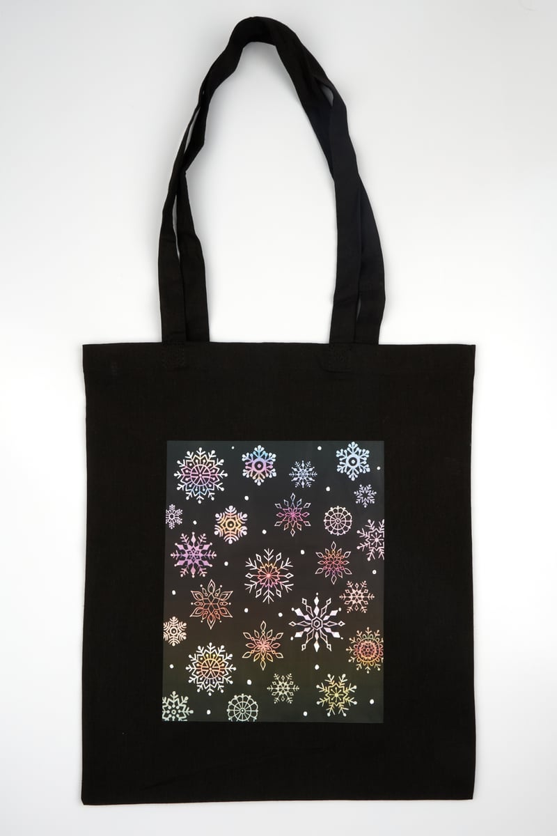 Шопер Сніжинки кольорові чорний