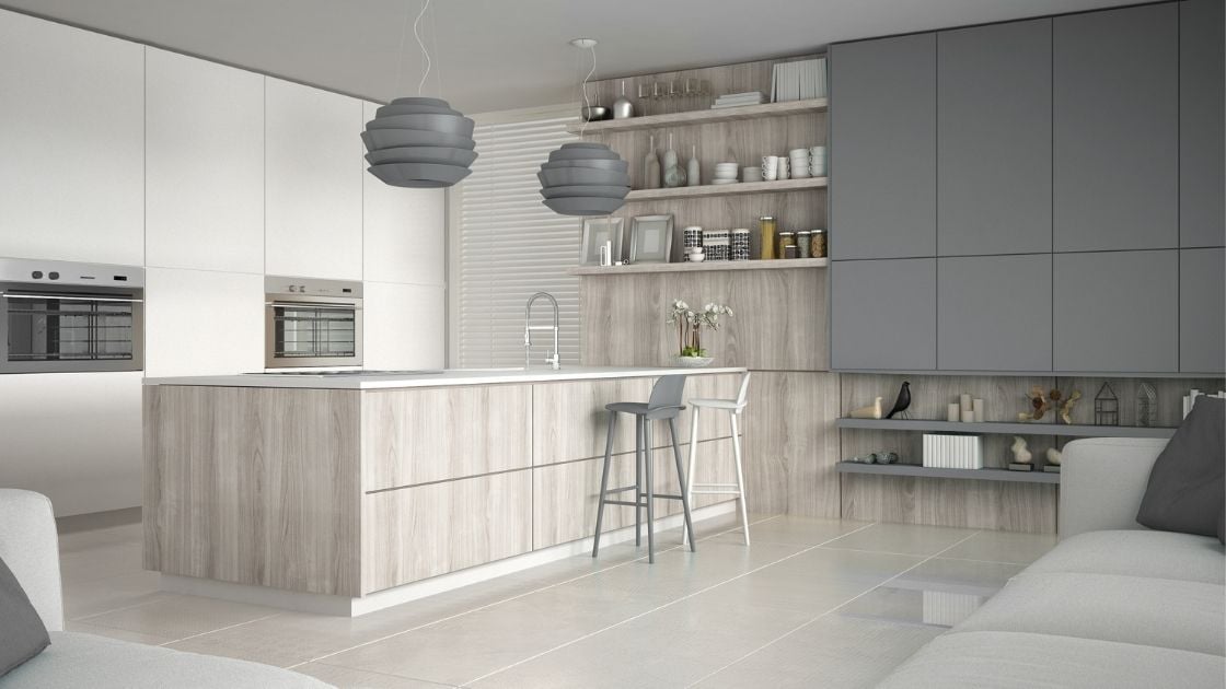 Gray Kitchen Cabinets With Granite