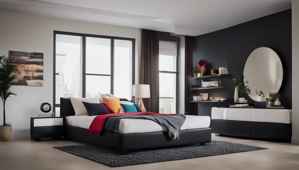 Lighting a bedroom with black furniture