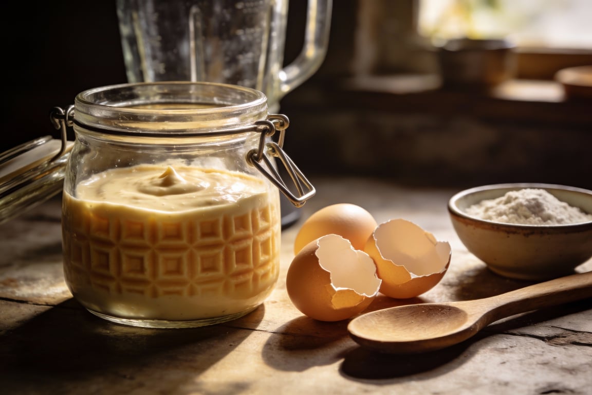 Freshly cooked easy blender waffles on a plate