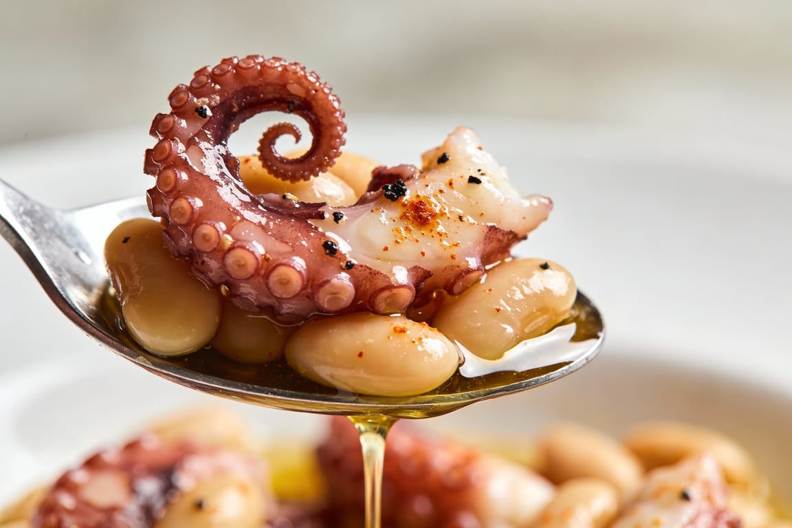 Adding white beans to the budget octopus salad