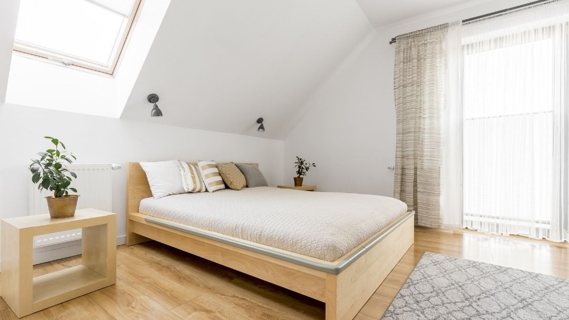White Attic Bedroom