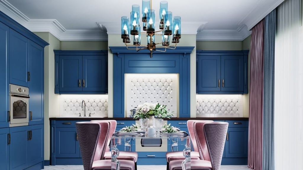 Blue Colored Chandelier 