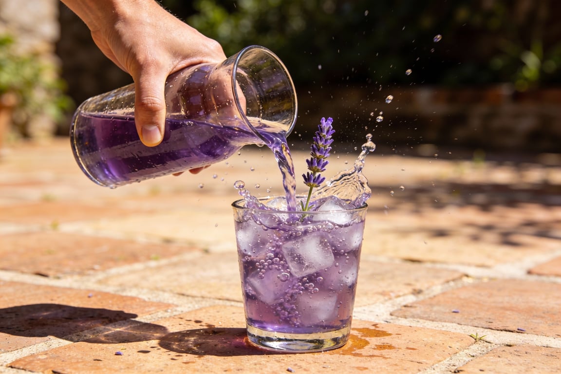 Beautiful purple affordable floral drinks