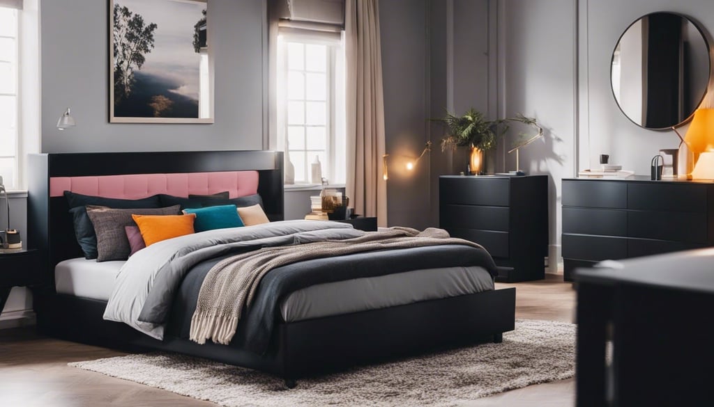 Cool and Calming Color Schemes with Black Furniture 