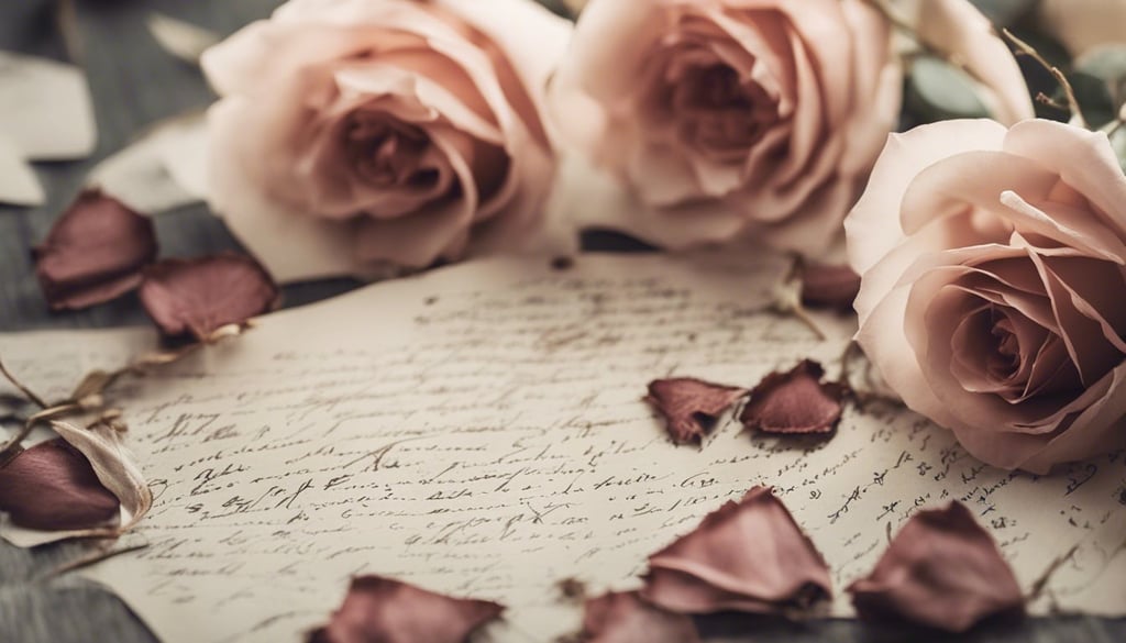 A collage of vintage love letters