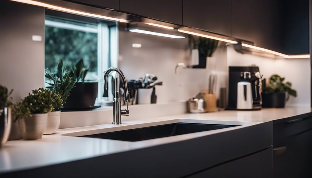 LED lights over the kitchen sink