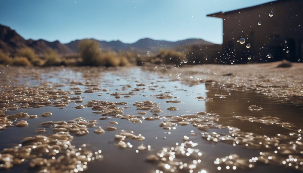 Harvesting rainwater in desert backyard
