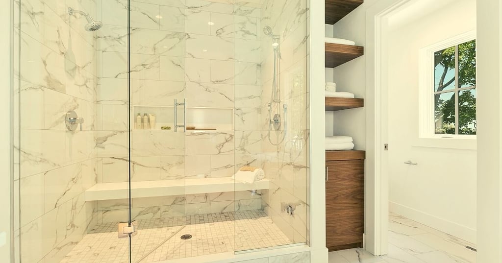Create a more functional bathroom space by adding a bench to your shower pan