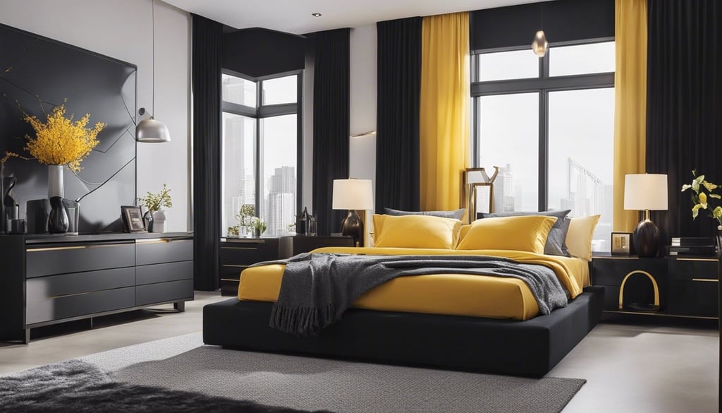 Accent colors for black bedroom furniture
