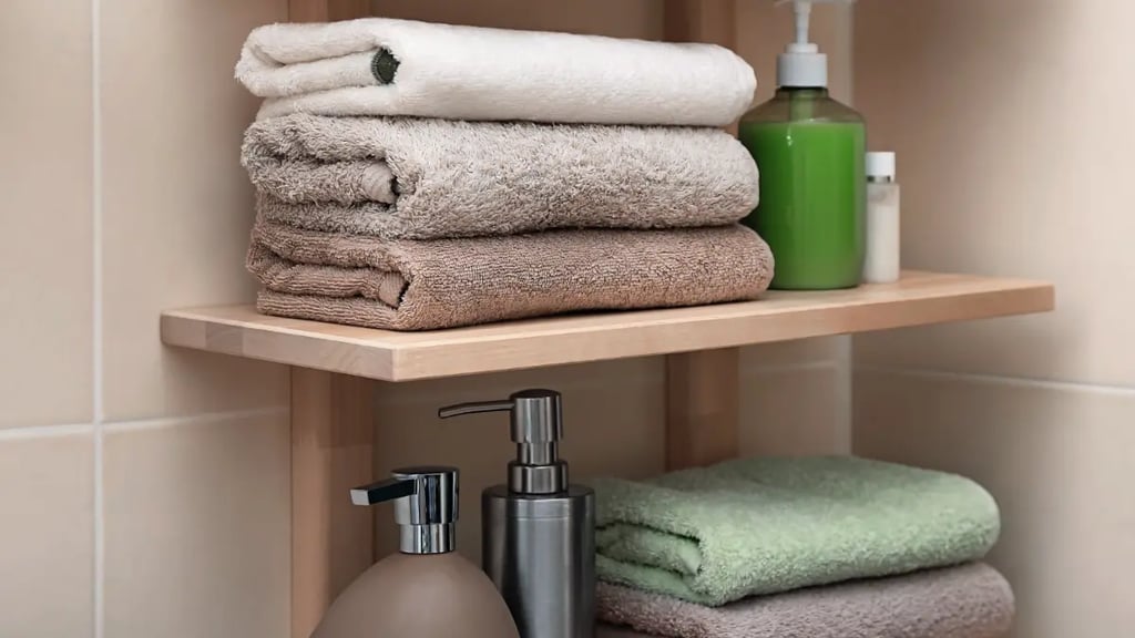 bathroom shelf towel