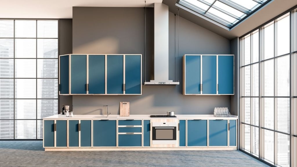 Gray Blue Kitchen Cabinets
