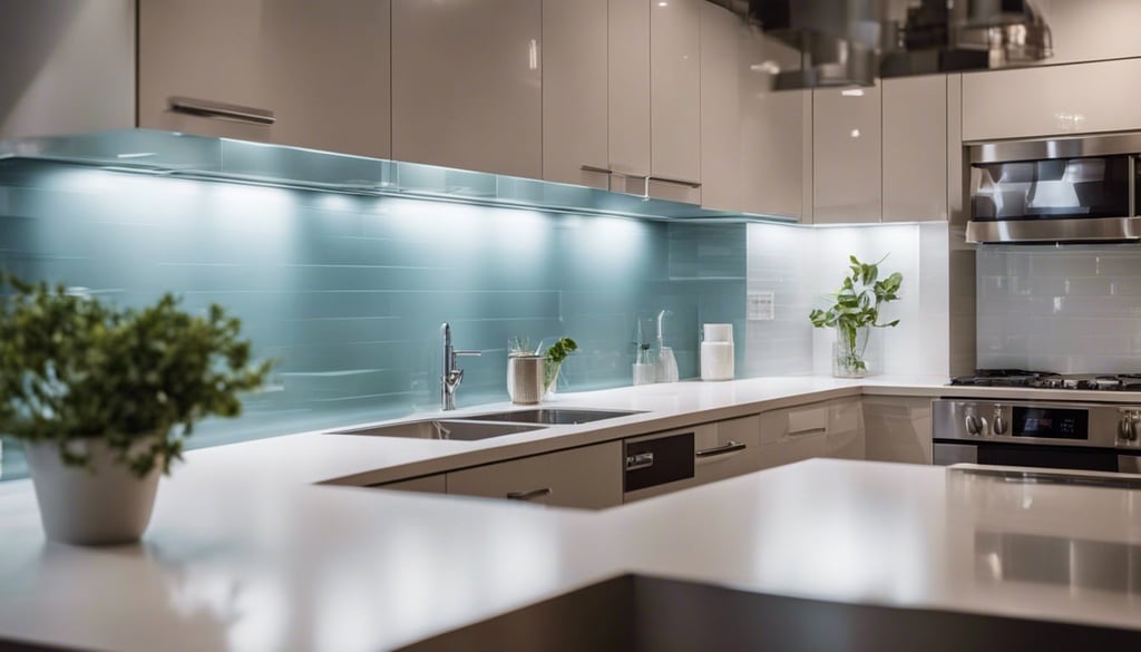 Under cabinet Lighting in dark kitchen