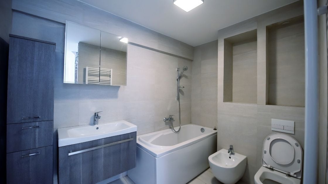 Blue Bathroom Vanity Painted