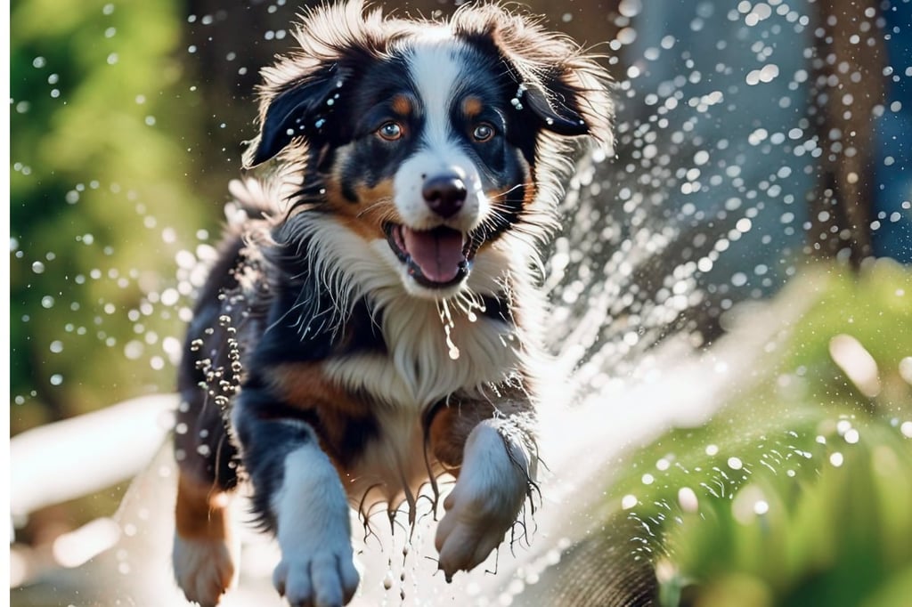 Aussie shepherds love water