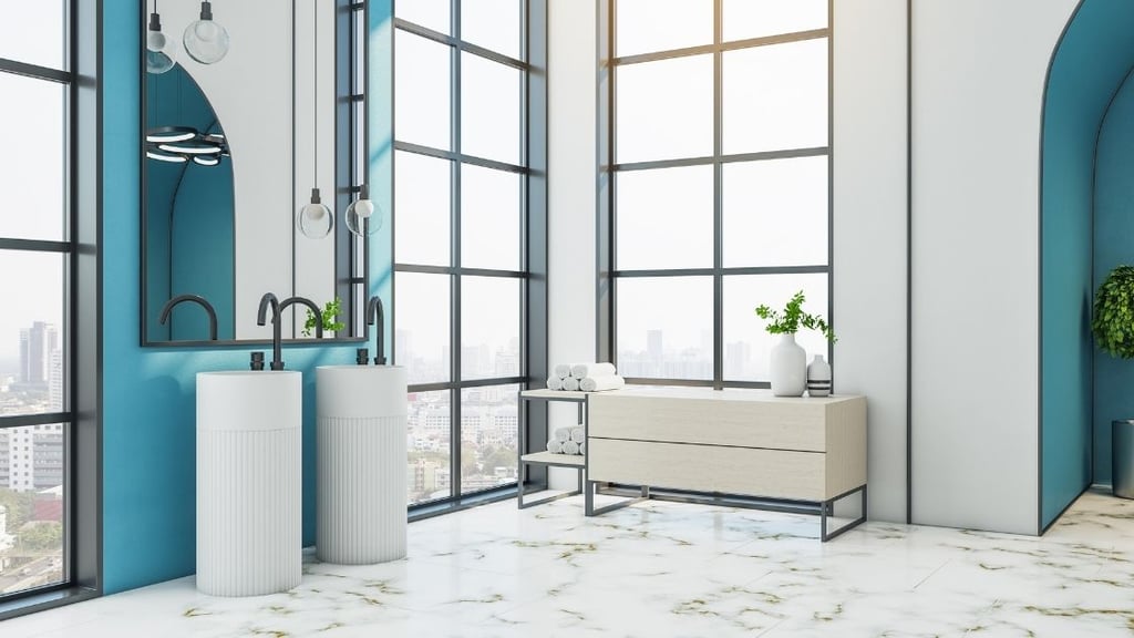 Teal Blue Bathroom Vanity