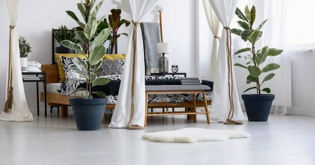 Mans Bedroom with Plants