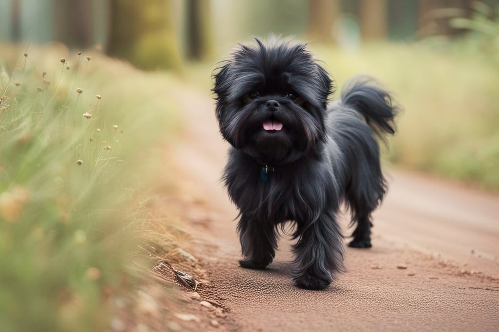 Affenpinschers out for a walk