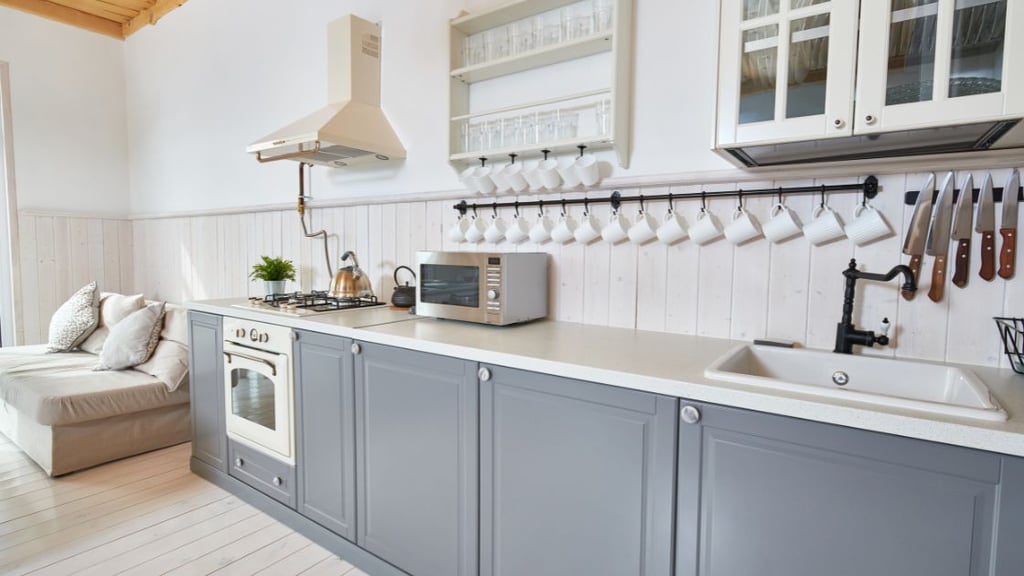 Integrated Storage Solutions in your gray kitchen