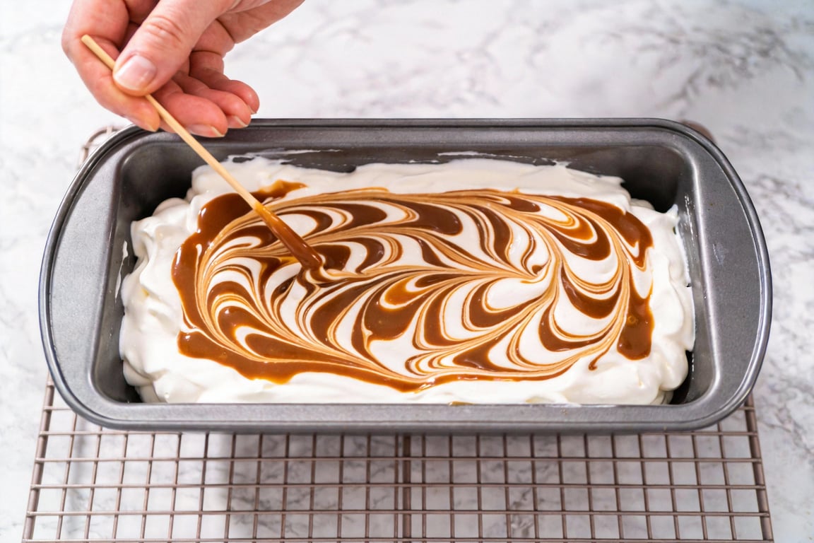 Final chilled salted caramel pretzel ice cream