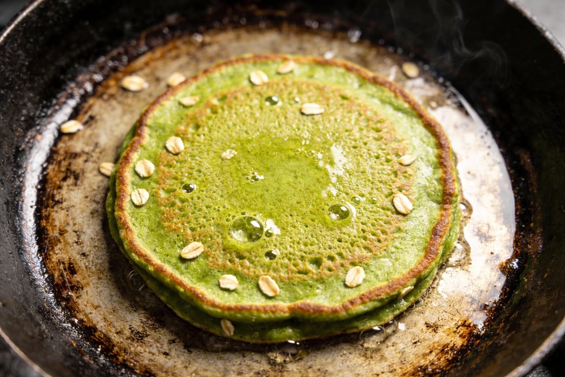 Ingredients for 5-minute banana blender pancakes in a blender jar