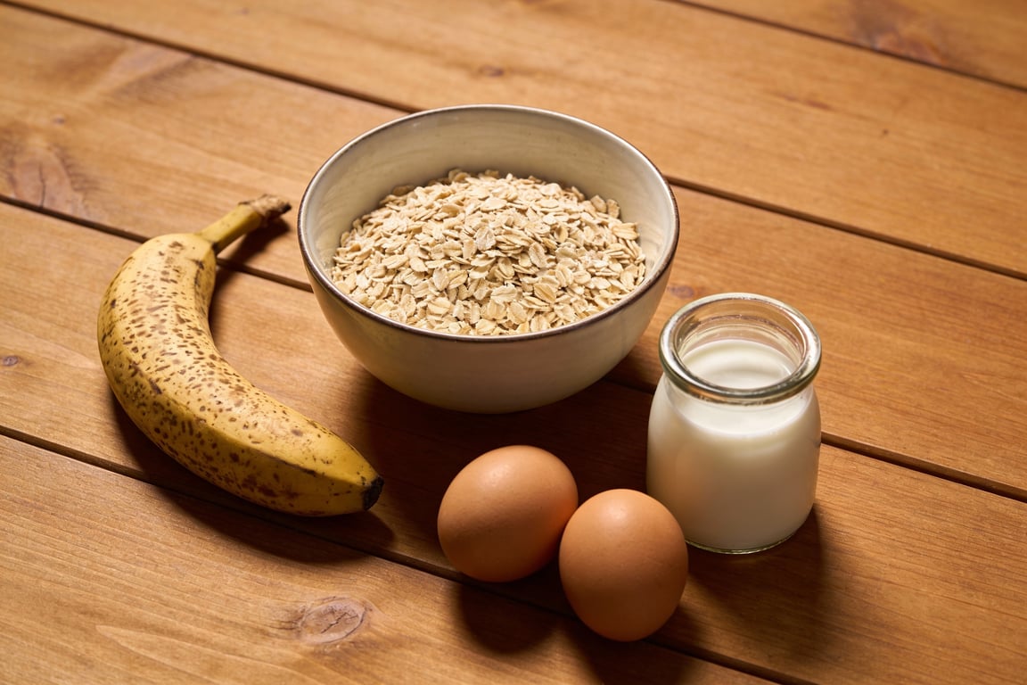 Ingredients for 5-Minute Blender Oatmeal Pancakes