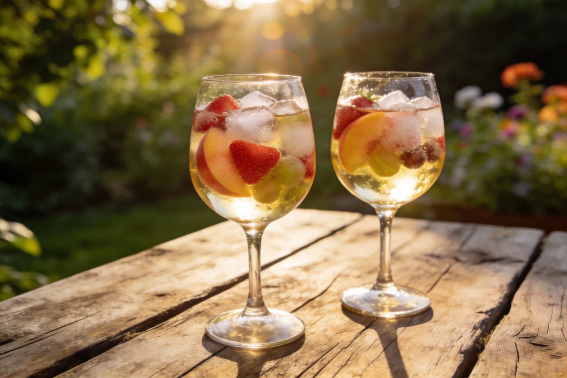 Quick sangria for guests served in a mason jar