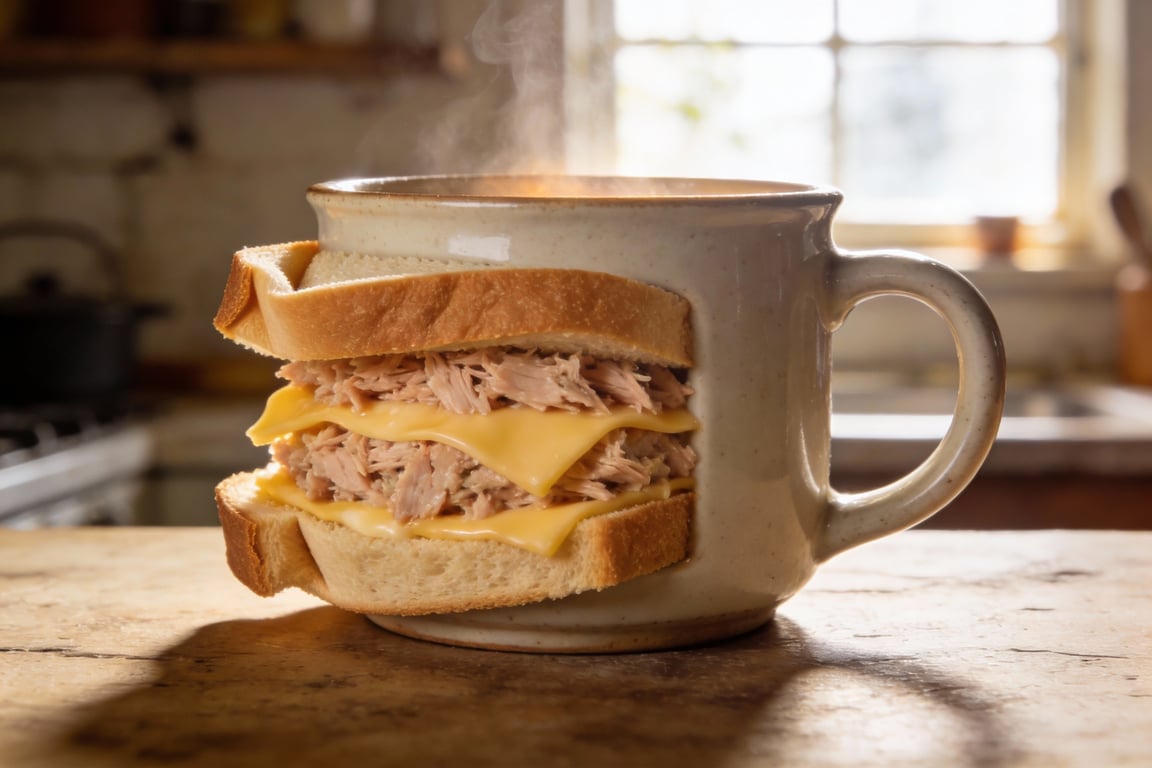 Vertical press technique for 5 minute mug sandwich