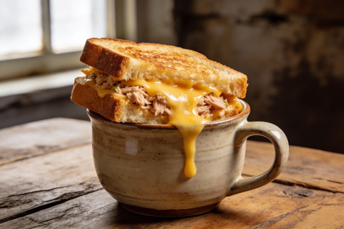 5-Minute Microwave Tuna Melt Mug Sandwich