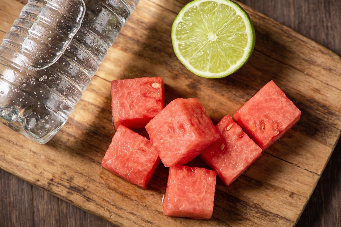 Refreshing 5-minute watermelon sparkler in a pitcher