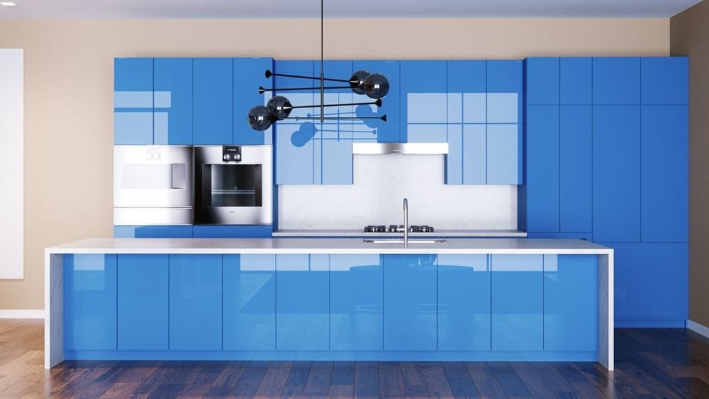 Modern Blue Kitchen Cabinets