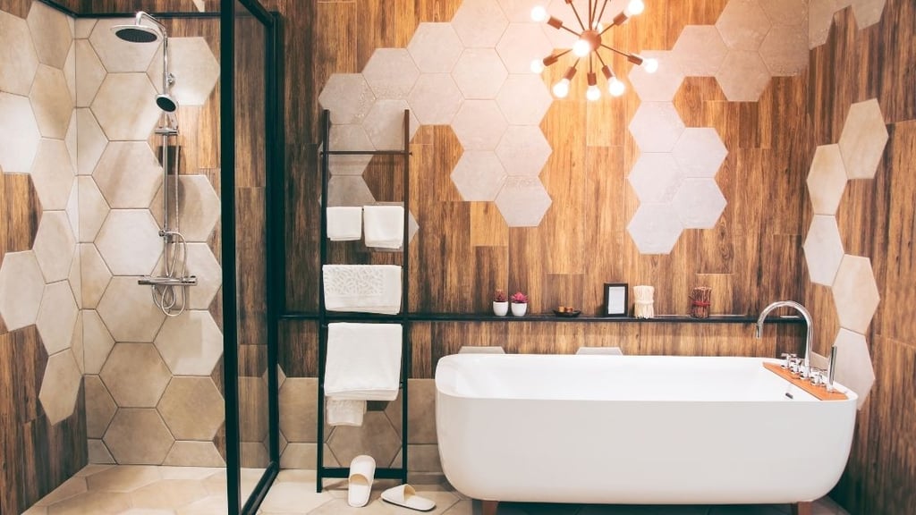 Wood Tile Luxury Bathroom