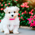 Maltese puppy with its soft fluffy coat