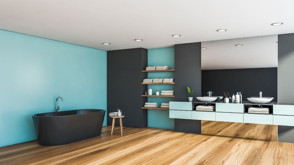 Powder Blue Bathroom Vanity