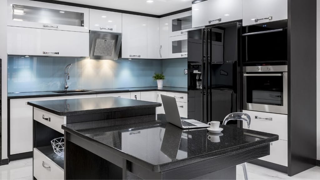 Black Island and Kitchen Countertops