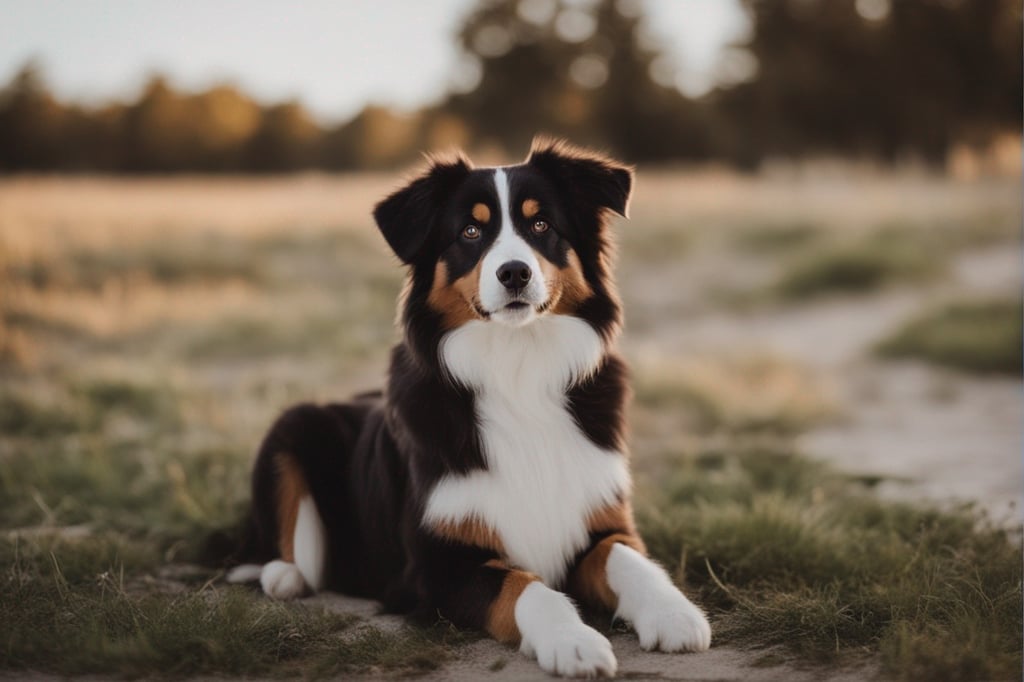 Active Australian shepherd dog