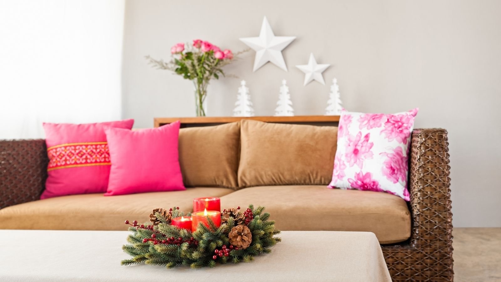Beige Sofa Add a few greenery elements to the room