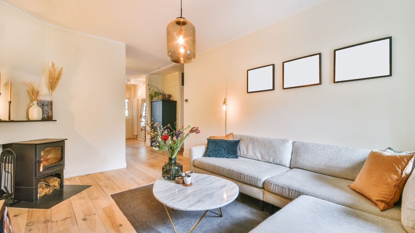 Beige Sofa Use different textures and patterns to add interest to the room