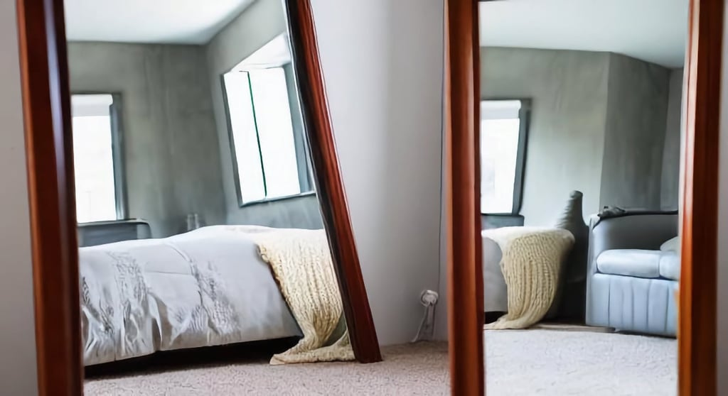 Mirror in mans bedroom