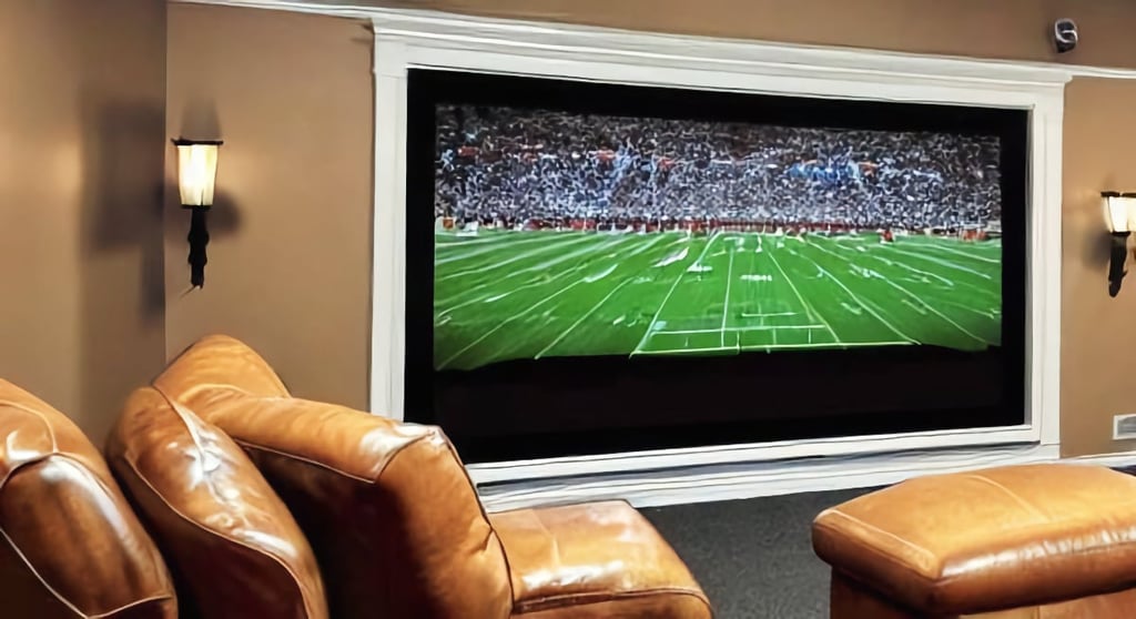 Big Screen TV in Man Cave