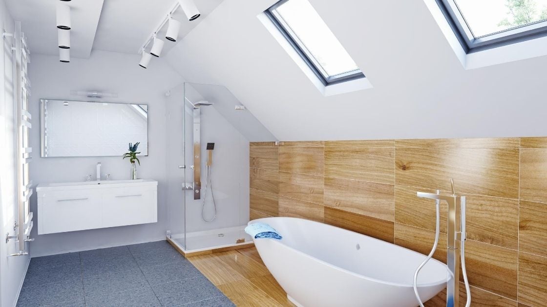 Attic Bathroom Enclosed Shower
