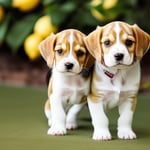 Lemon beagle puppy