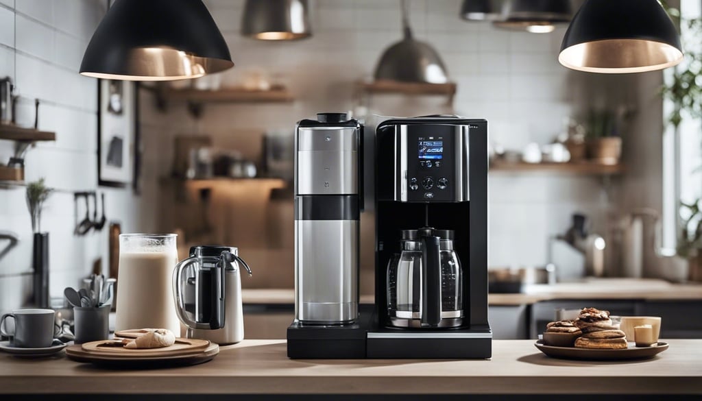 Small kitchen with modern coffe station