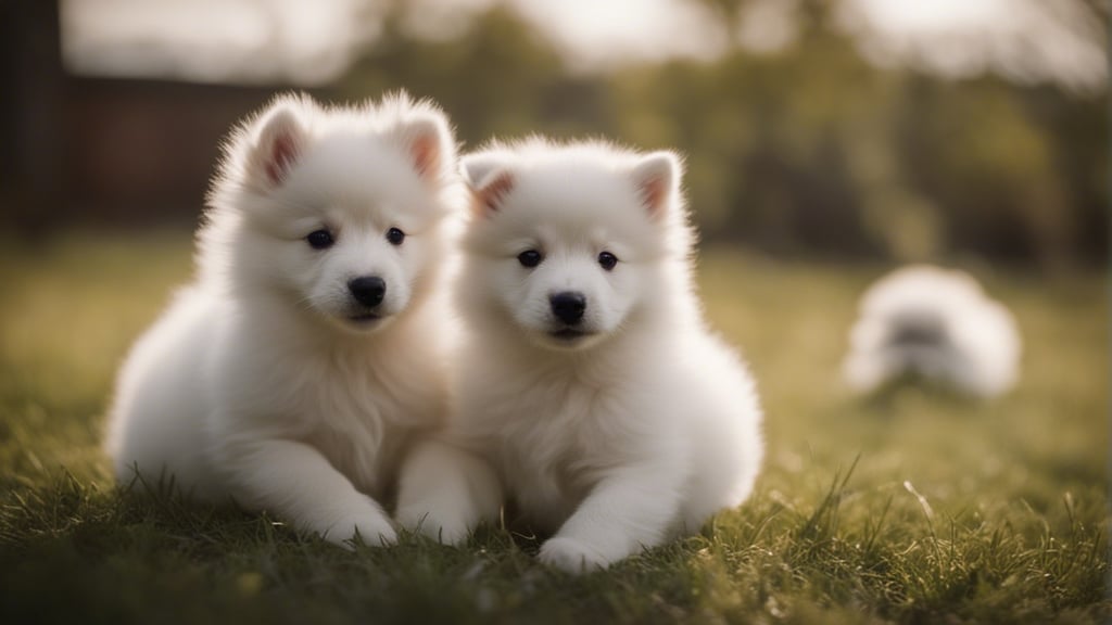 American Eskimo Puppies grooming