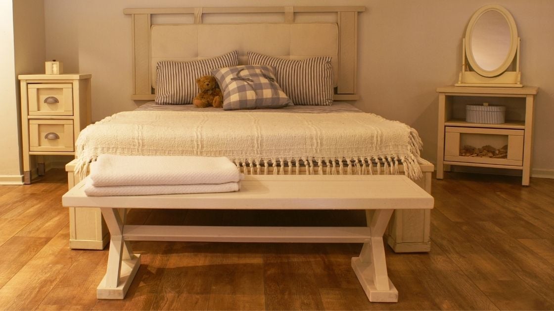 Rustic Bedroom Hardwood Floors