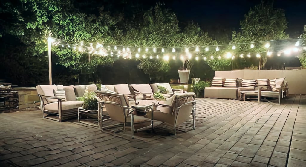 Solar Lights in Outdoor Entertainment Area