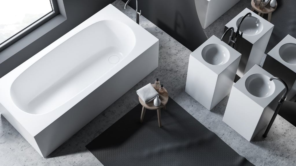 Incredible white vanity and tub